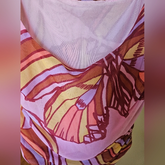 NWOT Free People Avenue mesh tank top pink/multicolor - Picture 9 of 12